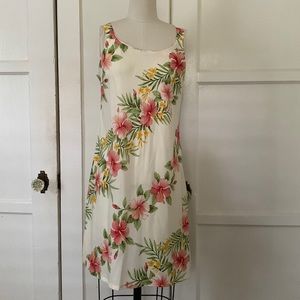 NEW VINTAGE Made in Hawaii Floral Hibiscus Print Lightweight Dress sz XS